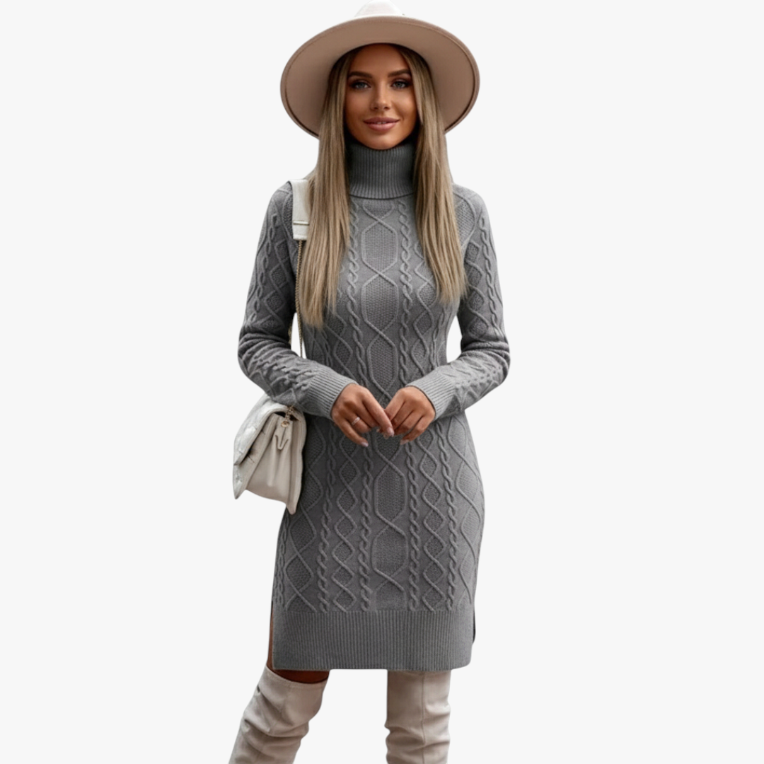 Jasmine | Dress Long Knitted Turtleneck Jumper Maxi Dress for Women