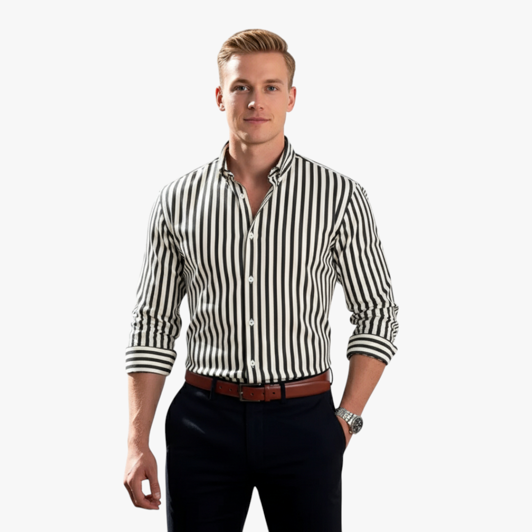 Ashton | Shirt Striped Button-Up Casual Business for Men