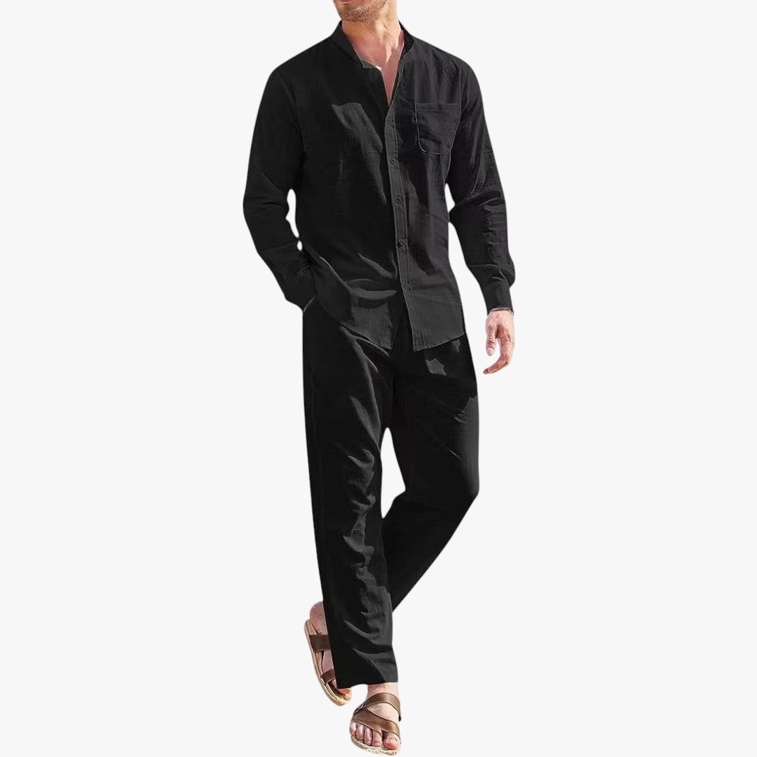 Miles & Luna 2-Piece Cotton Linen Set for Men