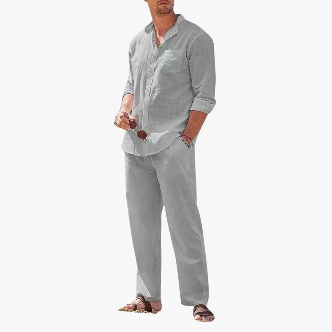 Miles & Luna 2-Piece Cotton Linen Set for Men
