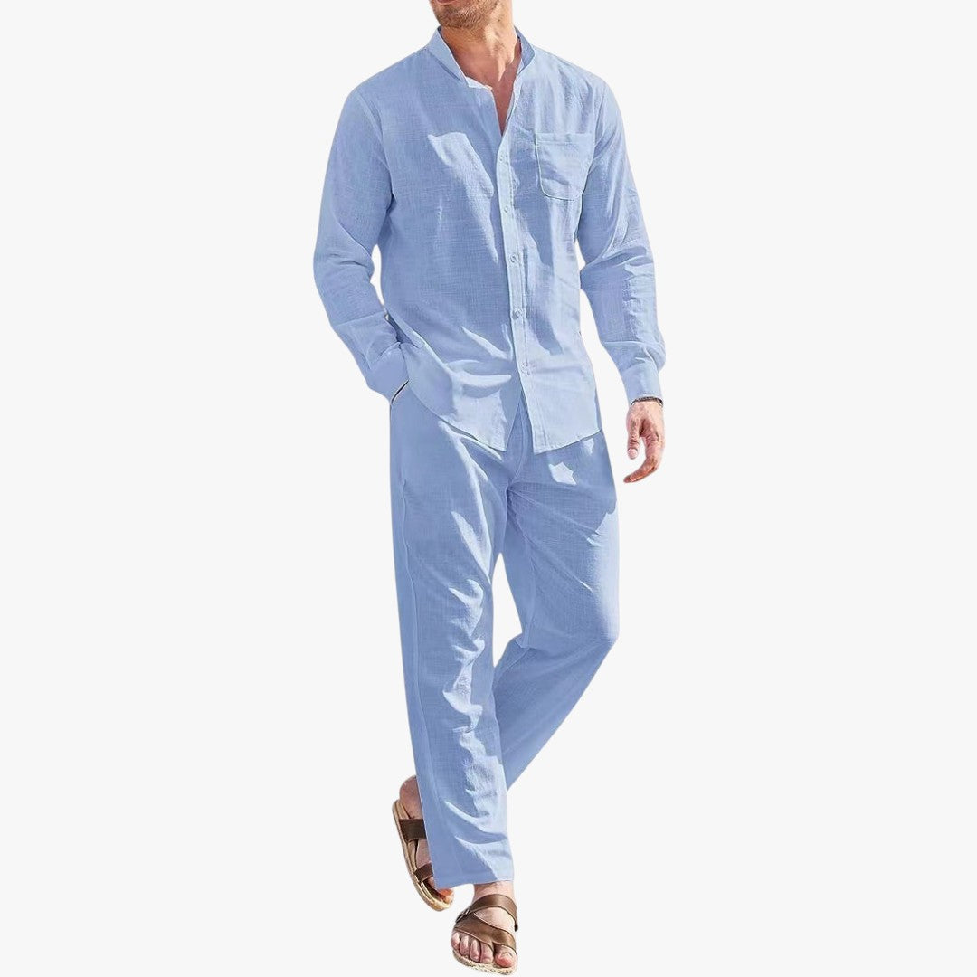 Miles & Luna 2-Piece Cotton Linen Set for Men