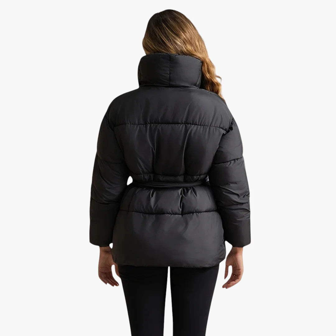 Miles & Luna Belted Puffer Jacket with Warm Quilted Design for Women
