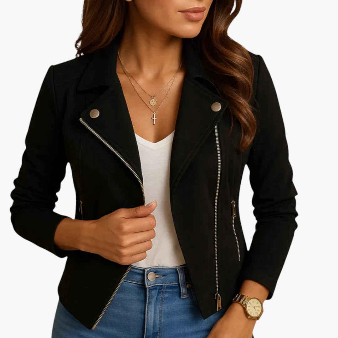 Miles & Luna Bomber Jacket – Lightweight Polyester Zip, Stand-Up Collar