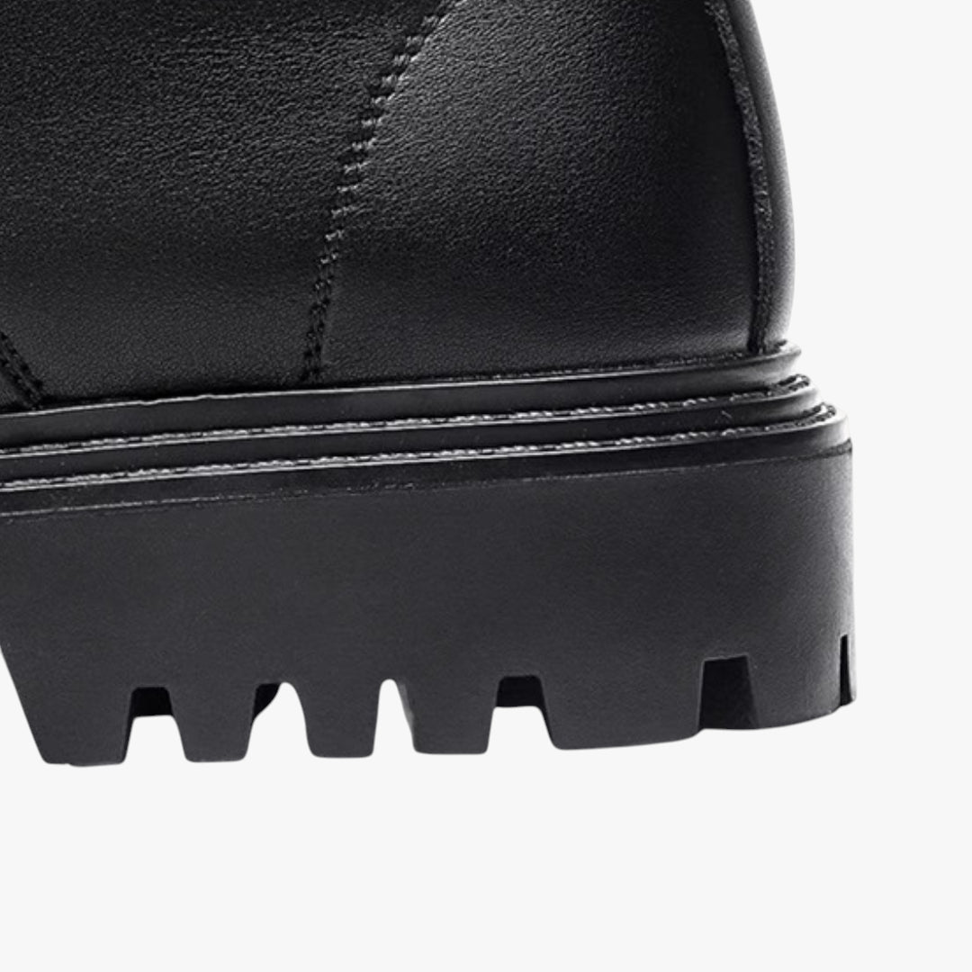 Miles & Luna Boots – Lace-up Leather Combat Boots with Chunky Sole for Men