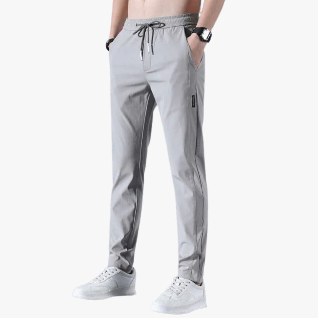 Miles & Luna | Breathable Slim Fit Trousers Elastic Waistband with Drawstring for Men