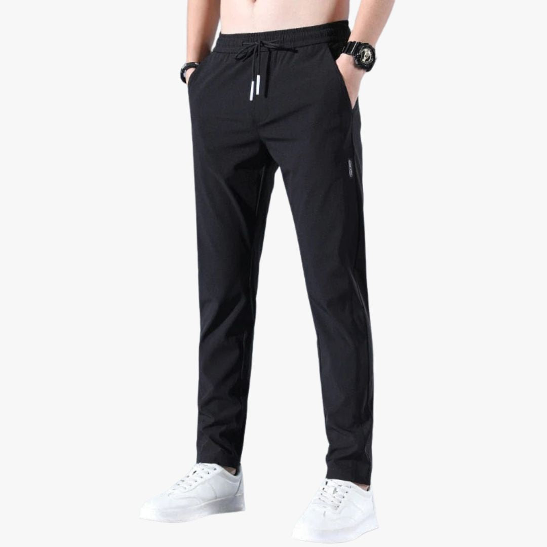 Miles & Luna | Breathable Slim Fit Trousers Elastic Waistband with Drawstring for Men