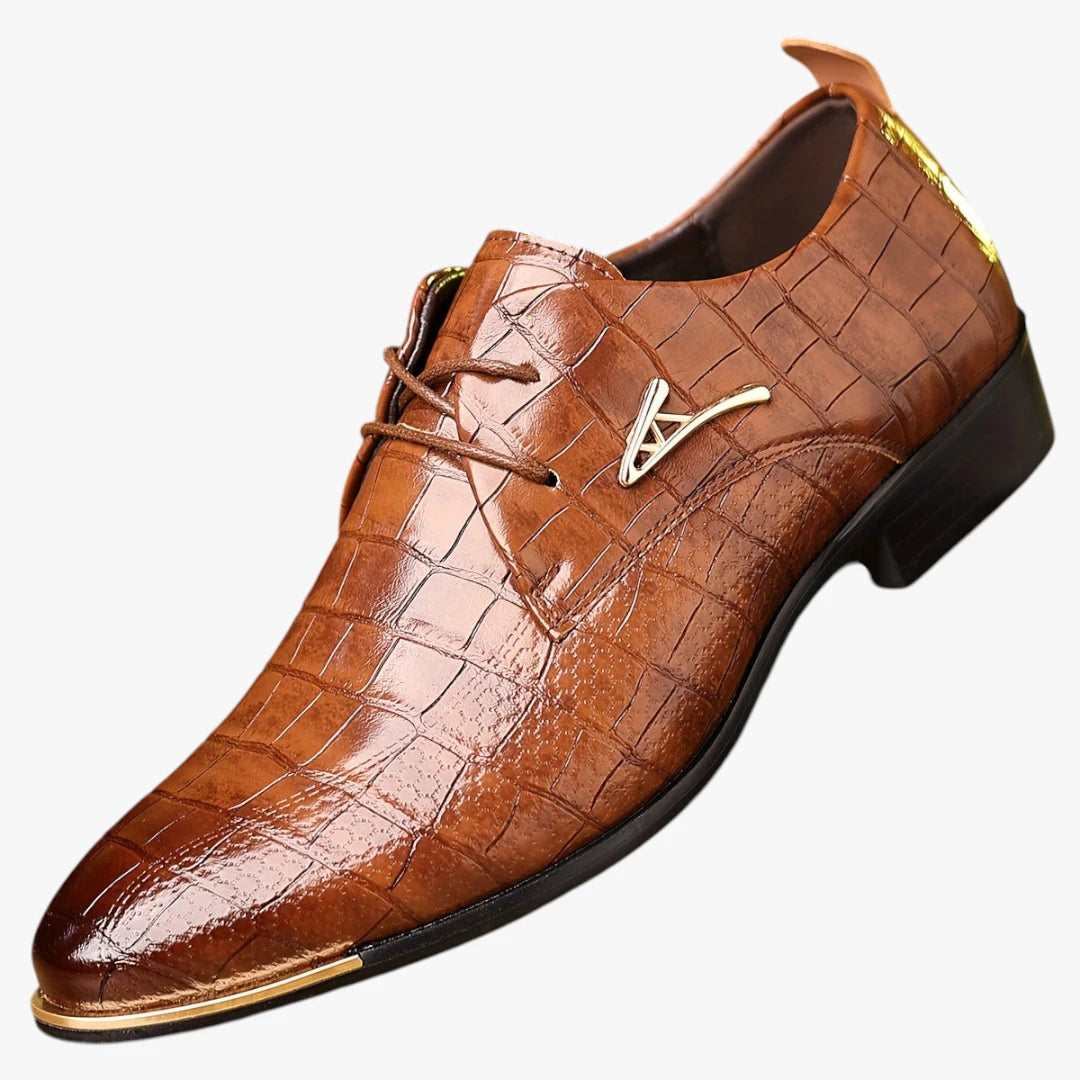 Miles & Luna Brooks Timeless Leather Lace-Up Dress Shoes Classic Formal Style for Men
