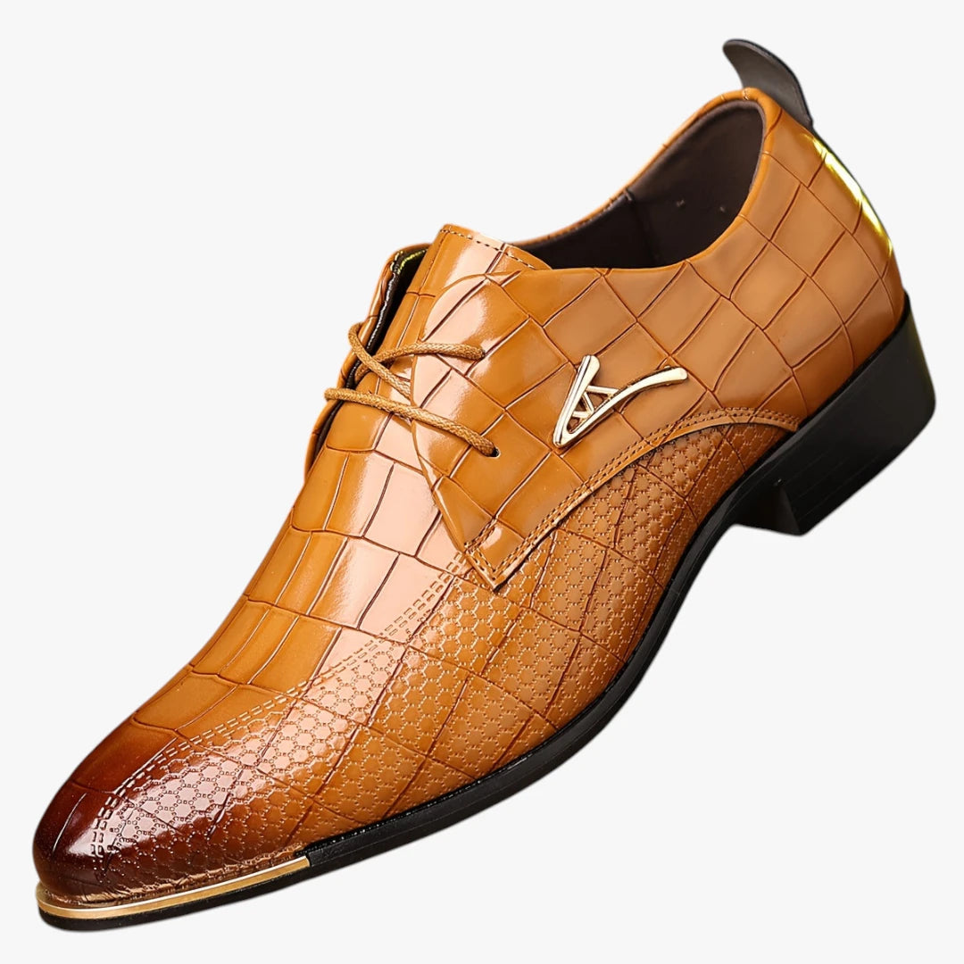 Miles & Luna Brooks Timeless Leather Lace-Up Dress Shoes Classic Formal Style for Men