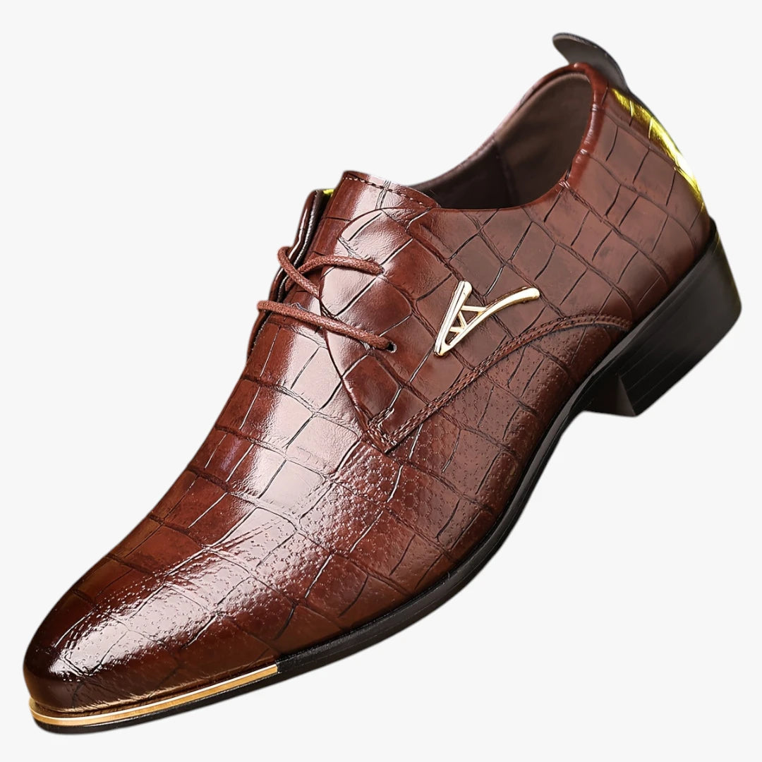 Miles & Luna Brooks Timeless Leather Lace-Up Dress Shoes Classic Formal Style for Men
