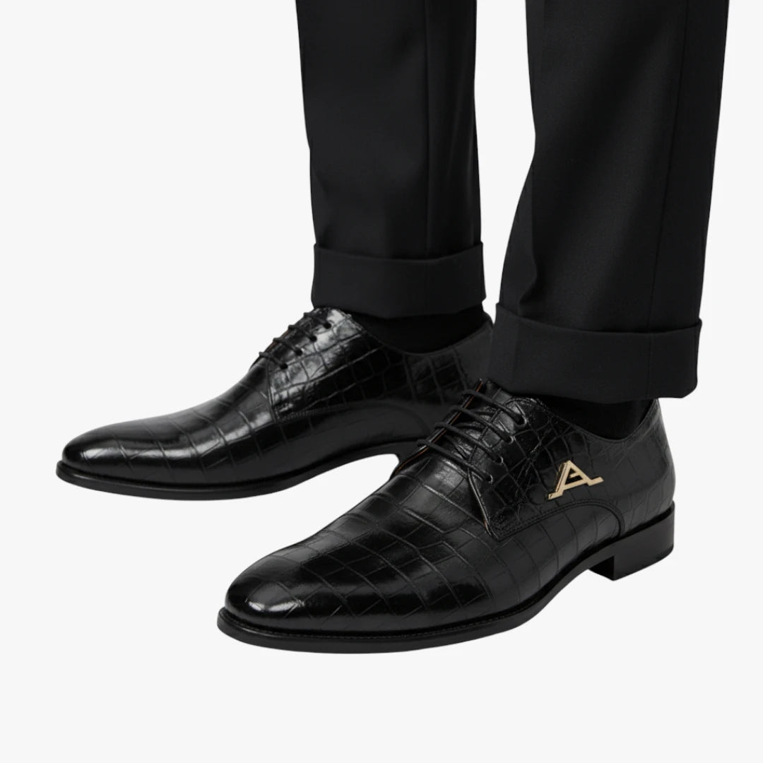 Miles & Luna Brooks Timeless Leather Lace-Up Dress Shoes Classic Formal Style for Men