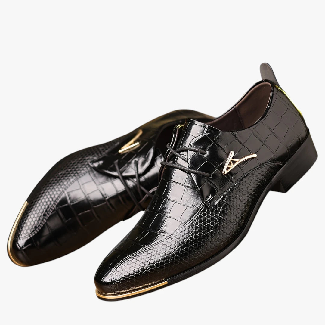 Miles & Luna Brooks Timeless Leather Lace-Up Dress Shoes Classic Formal Style for Men