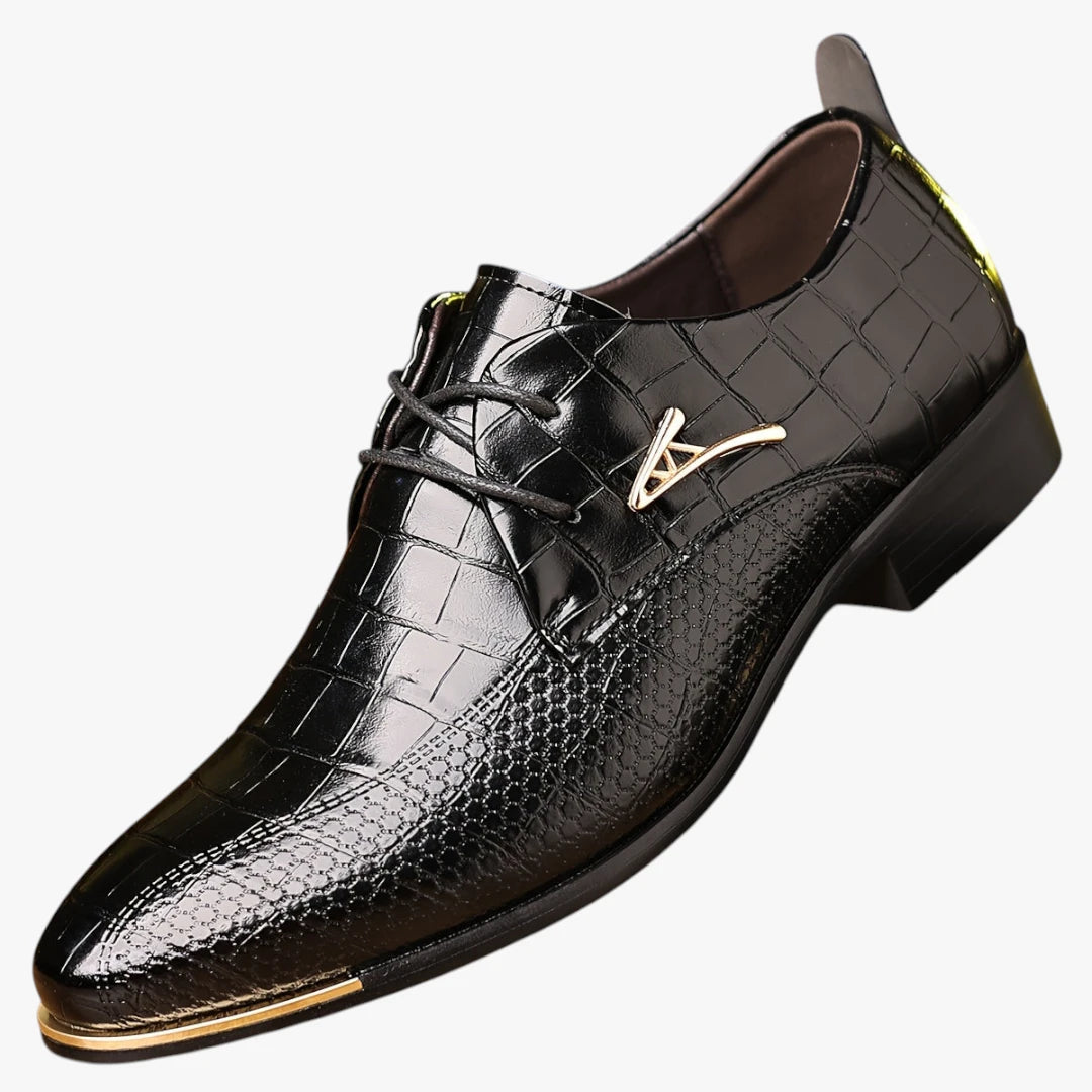 Miles & Luna Brooks Timeless Leather Lace-Up Dress Shoes Classic Formal Style for Men
