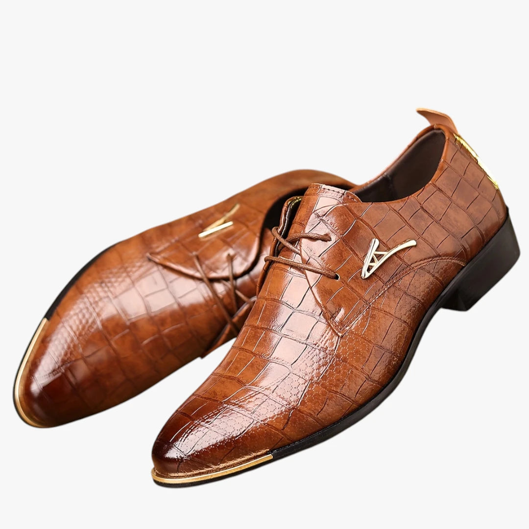 Miles & Luna Brooks Timeless Leather Lace-Up Dress Shoes Classic Formal Style for Men