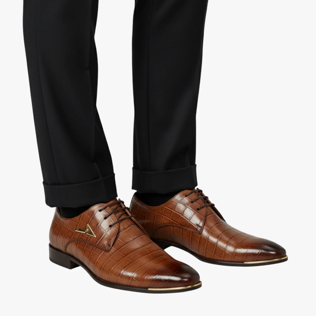 Miles & Luna Brooks Timeless Leather Lace-Up Dress Shoes Classic Formal Style for Men