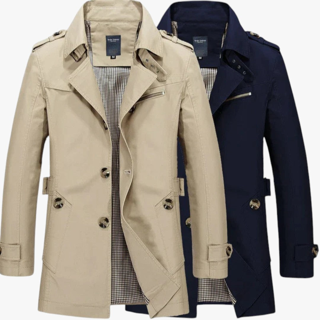 Miles & Luna Business Casual Trench Coat for Men