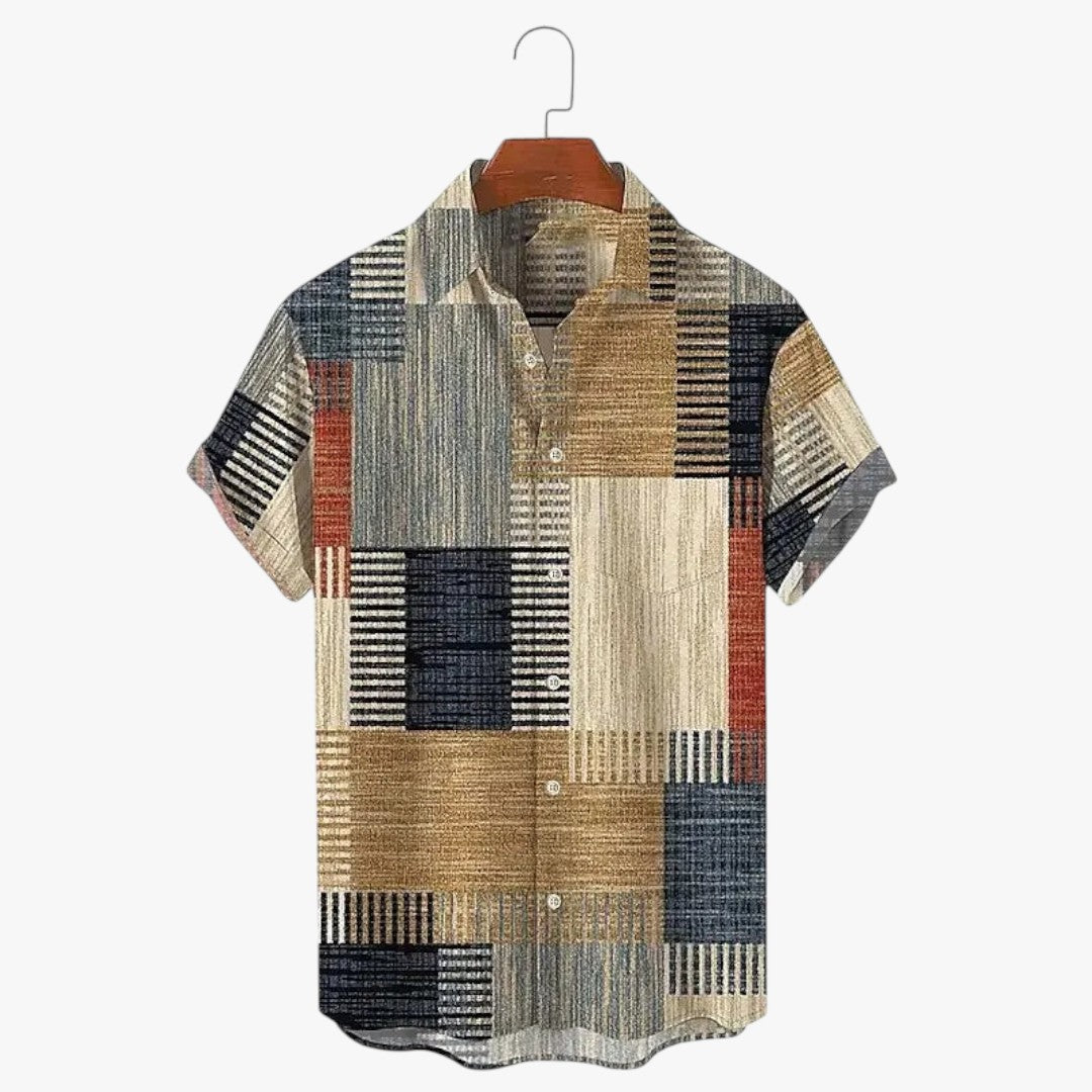Miles & Luna Button-Up Blouse Shirt for Men