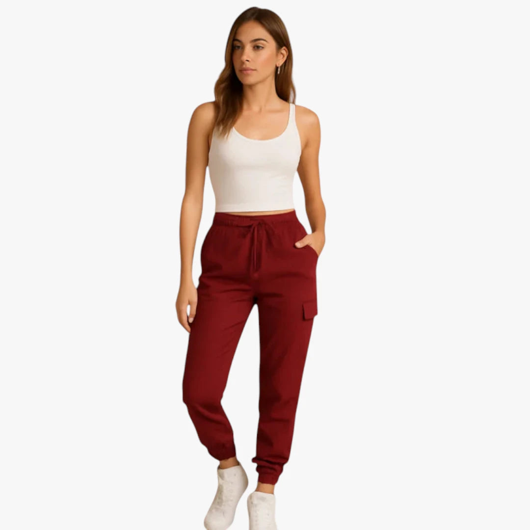 Miles & Luna Cargo Pants – Fitted Style with High Waist