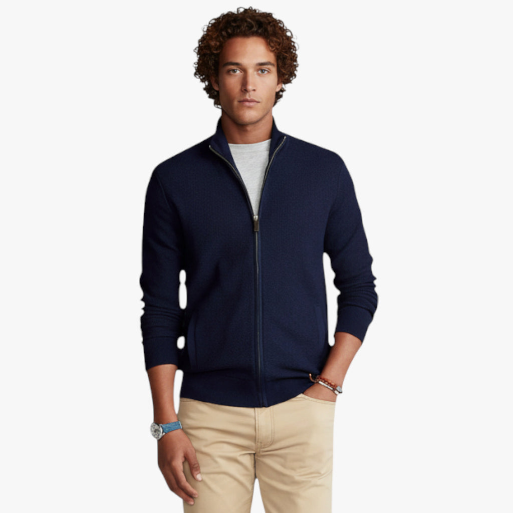 Miles & Luna Cashmere Cardigan with Cotton Blend Old Money Luxury Style for Men