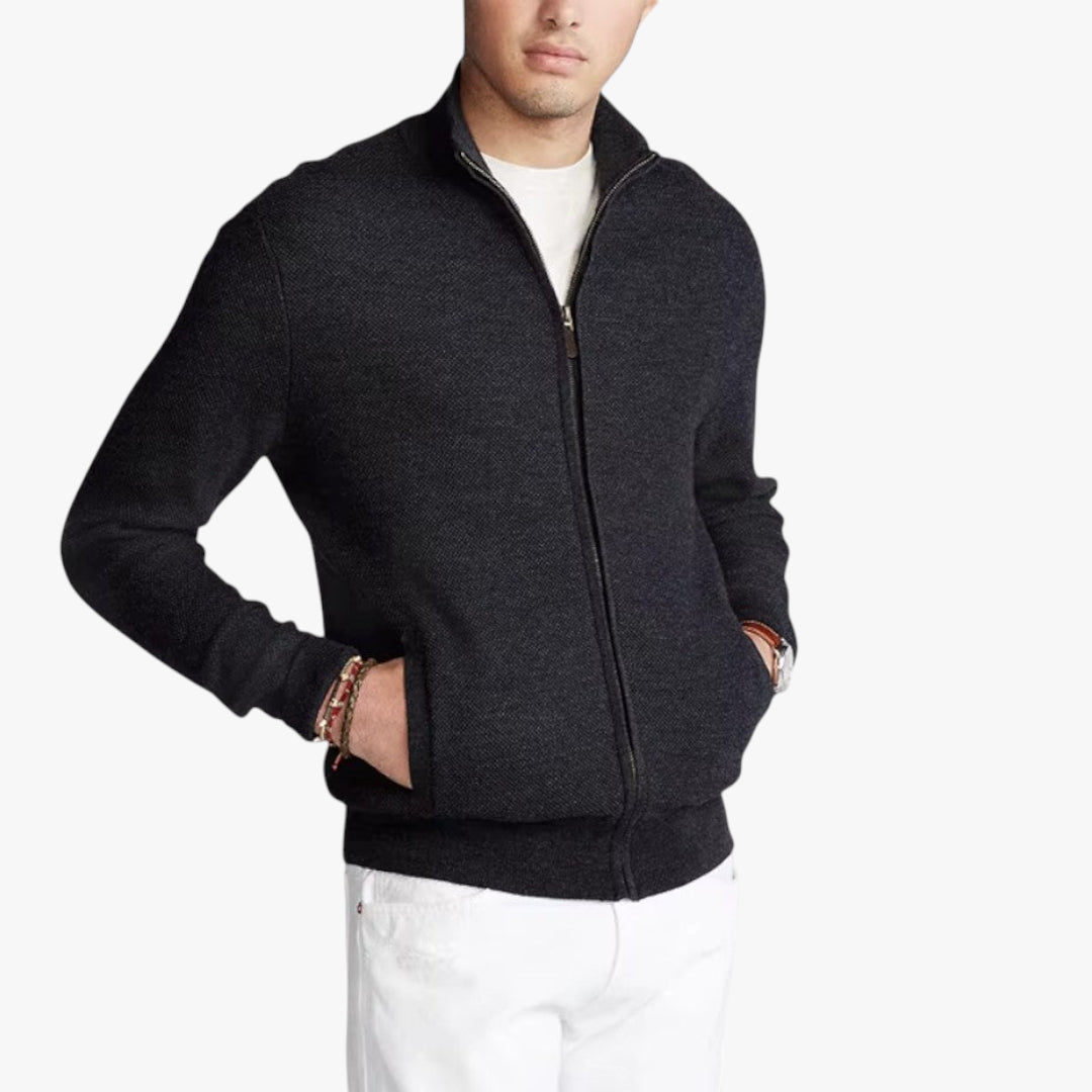 Miles & Luna Cashmere Cardigan with Cotton Blend Old Money Luxury Style for Men