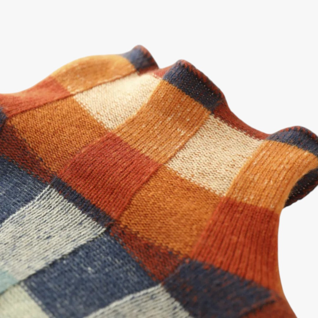 Miles & Luna Cashmere Patchwork Turtleneck Sweater for Women