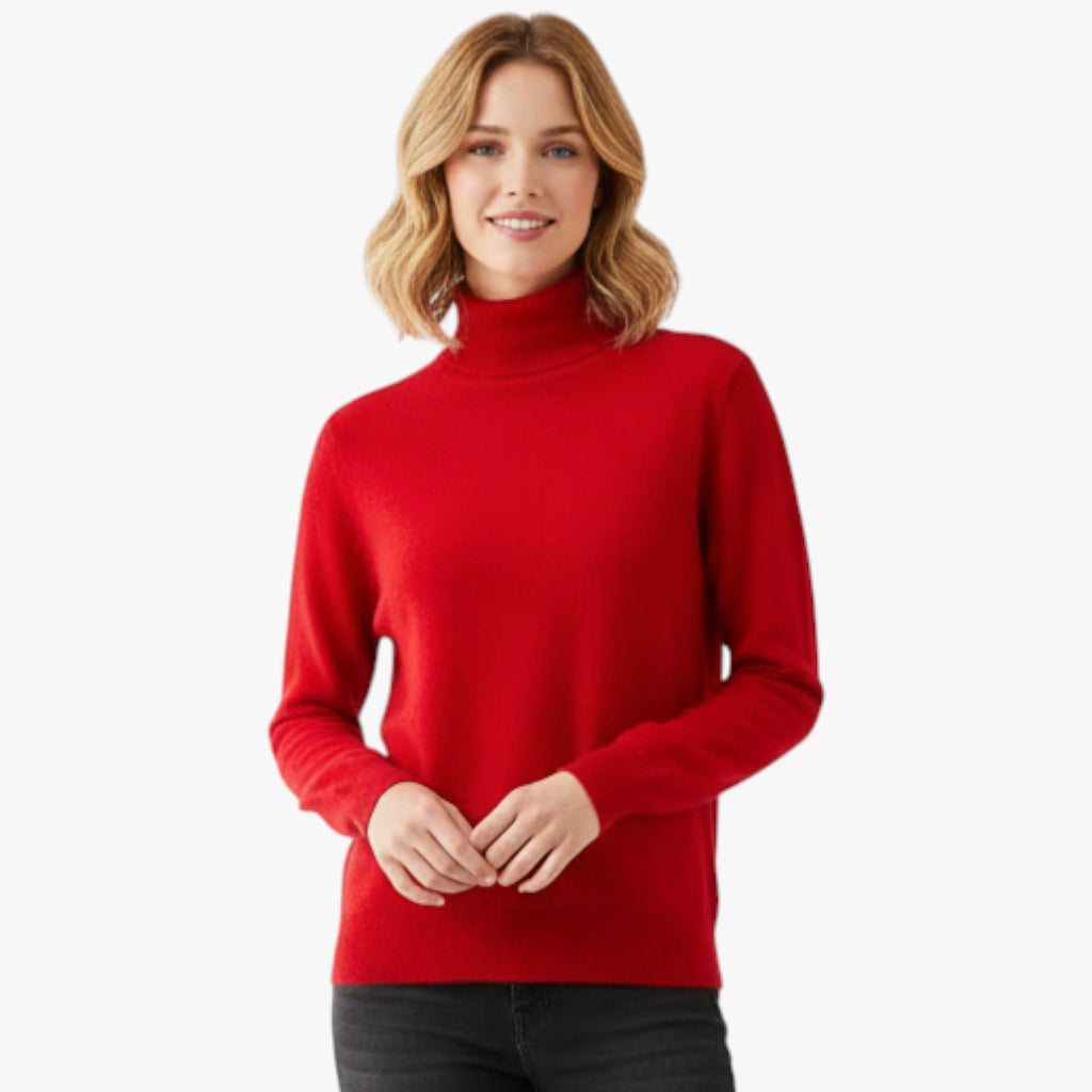 Miles & Luna Cashmere Turtleneck Pullover Knit Sweater with Timeless Elegant Design for Women