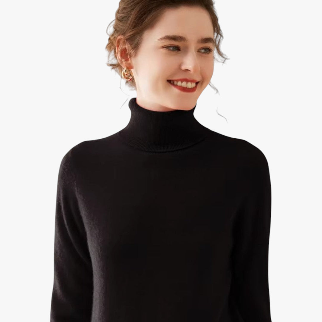 Miles & Luna Cashmere Turtleneck Pullover Knit Sweater with Timeless Elegant Design for Women
