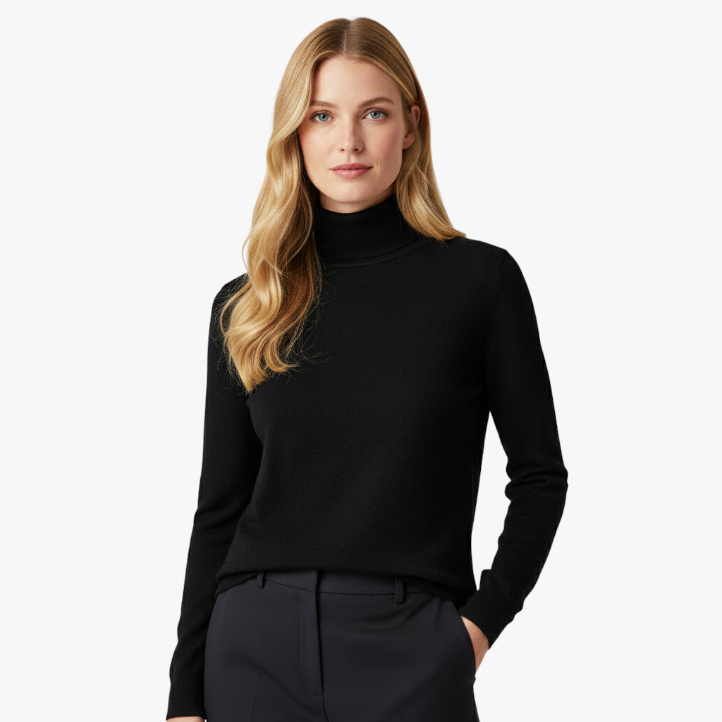 Miles & Luna Cashmere Turtleneck Pullover Knit Sweater with Timeless Elegant Design for Women