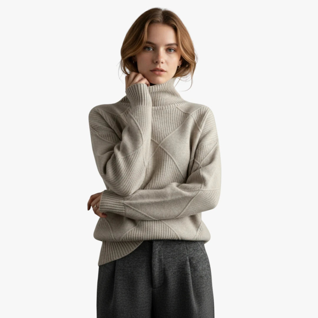 Miles & Luna Cashmere Turtleneck Sweater Soft Turtleneck Sweater With Breathable Material And Comfortable Fit For Women