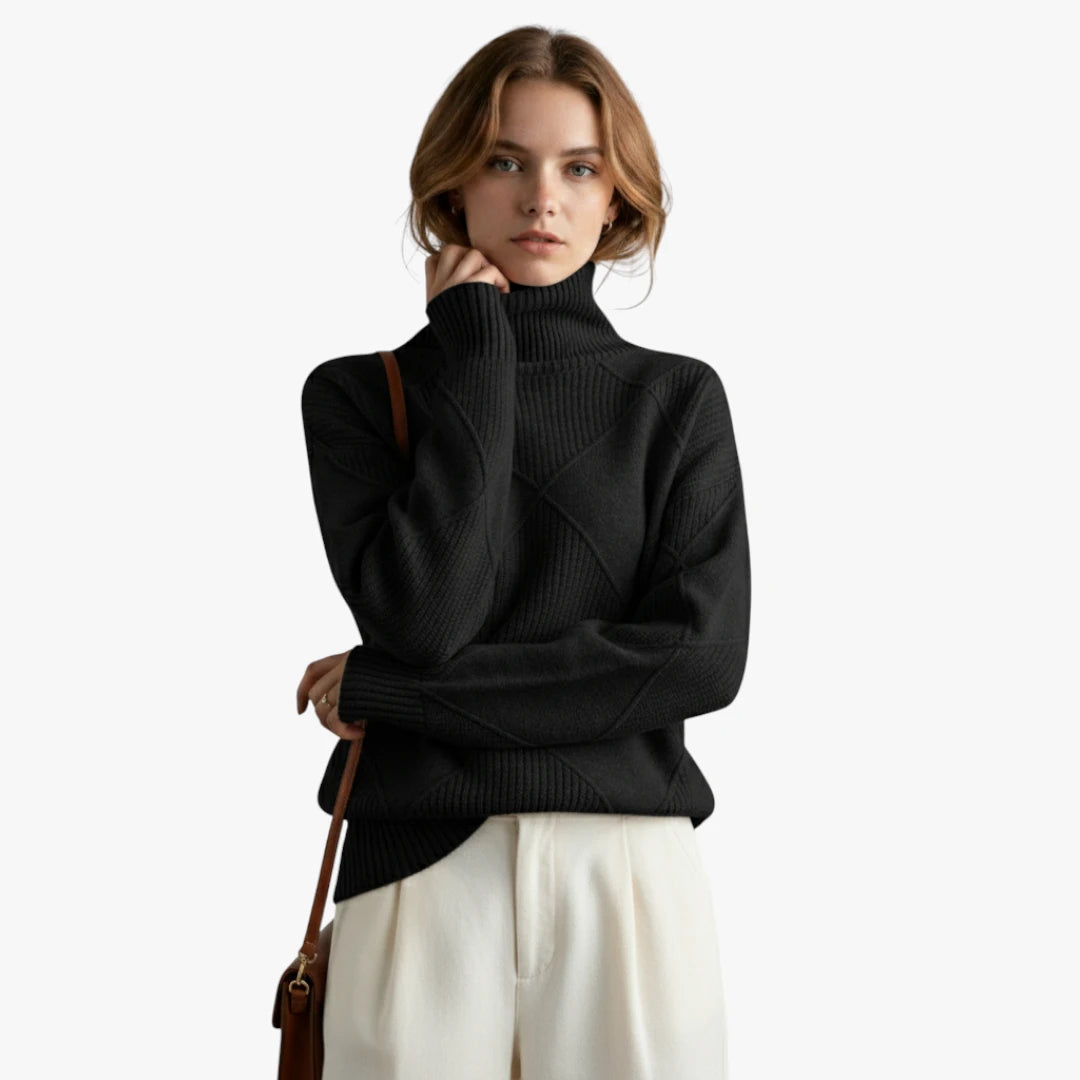 Miles & Luna Cashmere Turtleneck Sweater Soft Turtleneck Sweater With Breathable Material And Comfortable Fit For Women