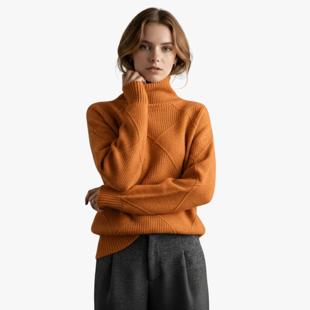 Miles & Luna Cashmere Turtleneck Sweater Soft Turtleneck Sweater With Breathable Material And Comfortable Fit For Women