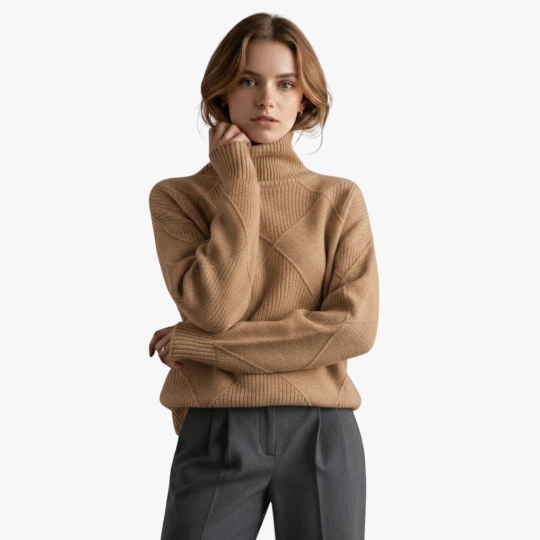 Miles & Luna Cashmere Turtleneck Sweater Soft Turtleneck Sweater With Breathable Material And Comfortable Fit For Women