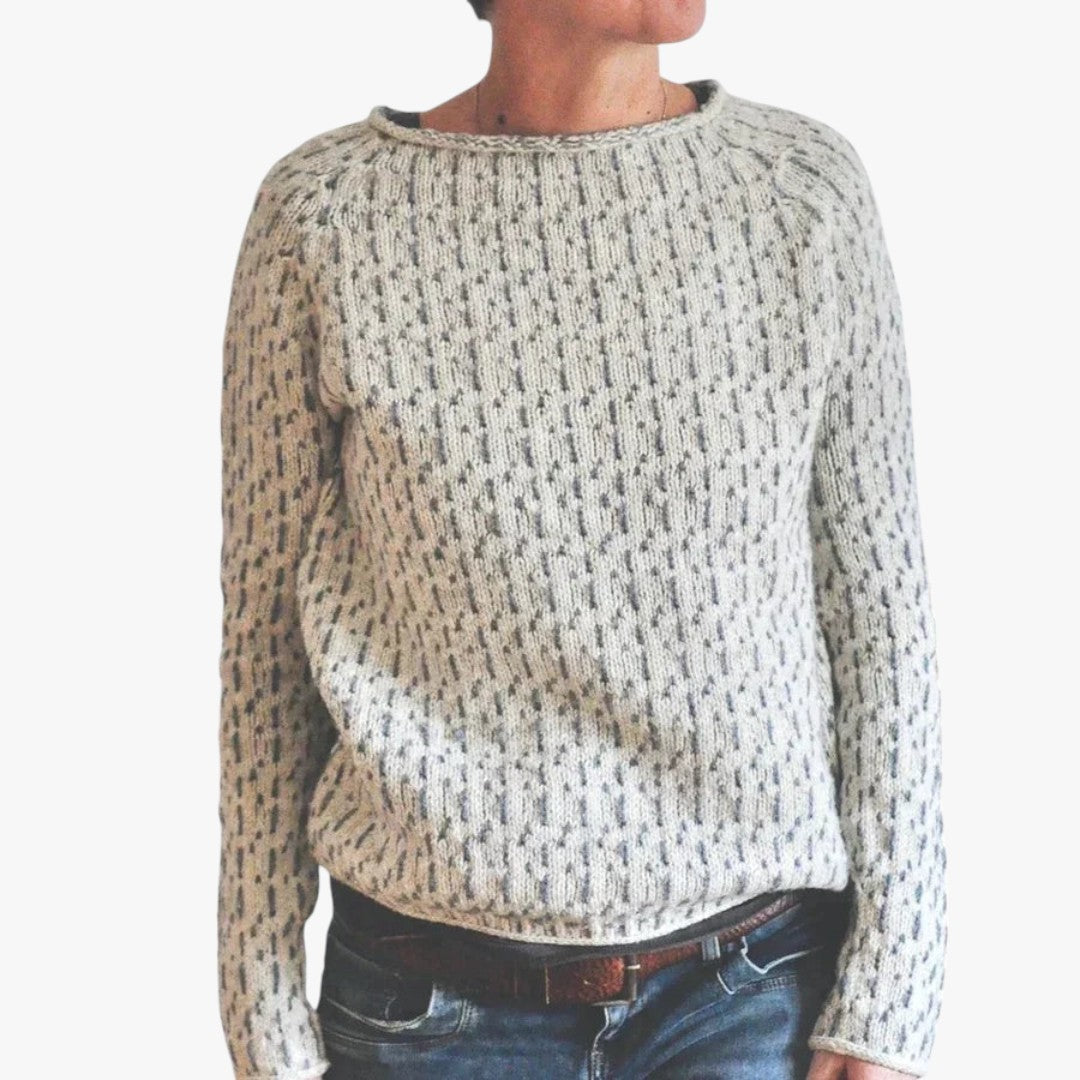Miles & Luna Casual Knitted Cotton O-neck Sweater for Women