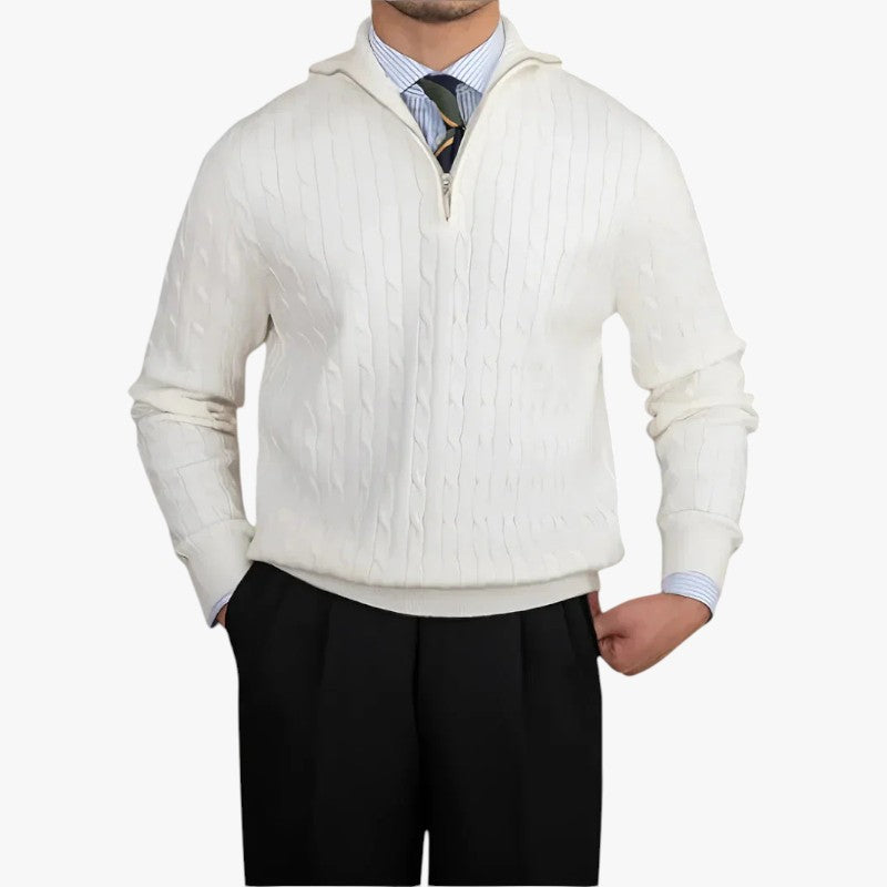 Miles & Luna Casual Knitted Quarter-Zip Jumper for Men