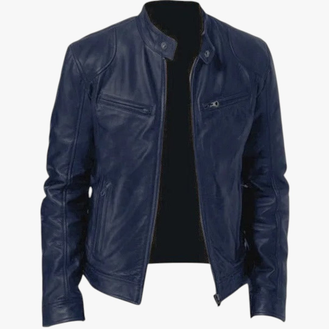 Miles & Luna Casual Leather Jacket Casual Fit For Men