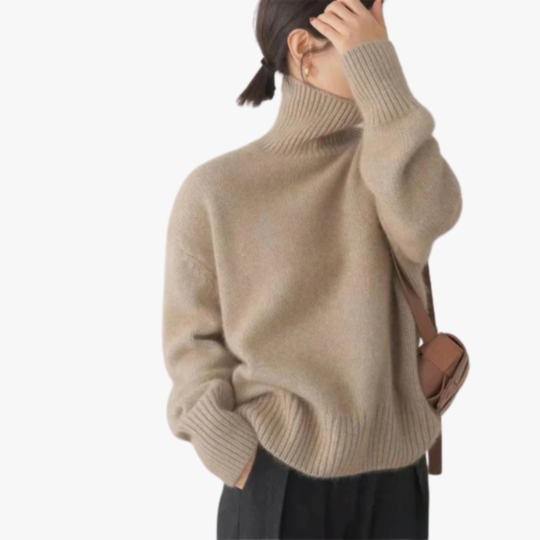 Miles & Luna Casual Soft Knitted Turtleneck Jumper for Women