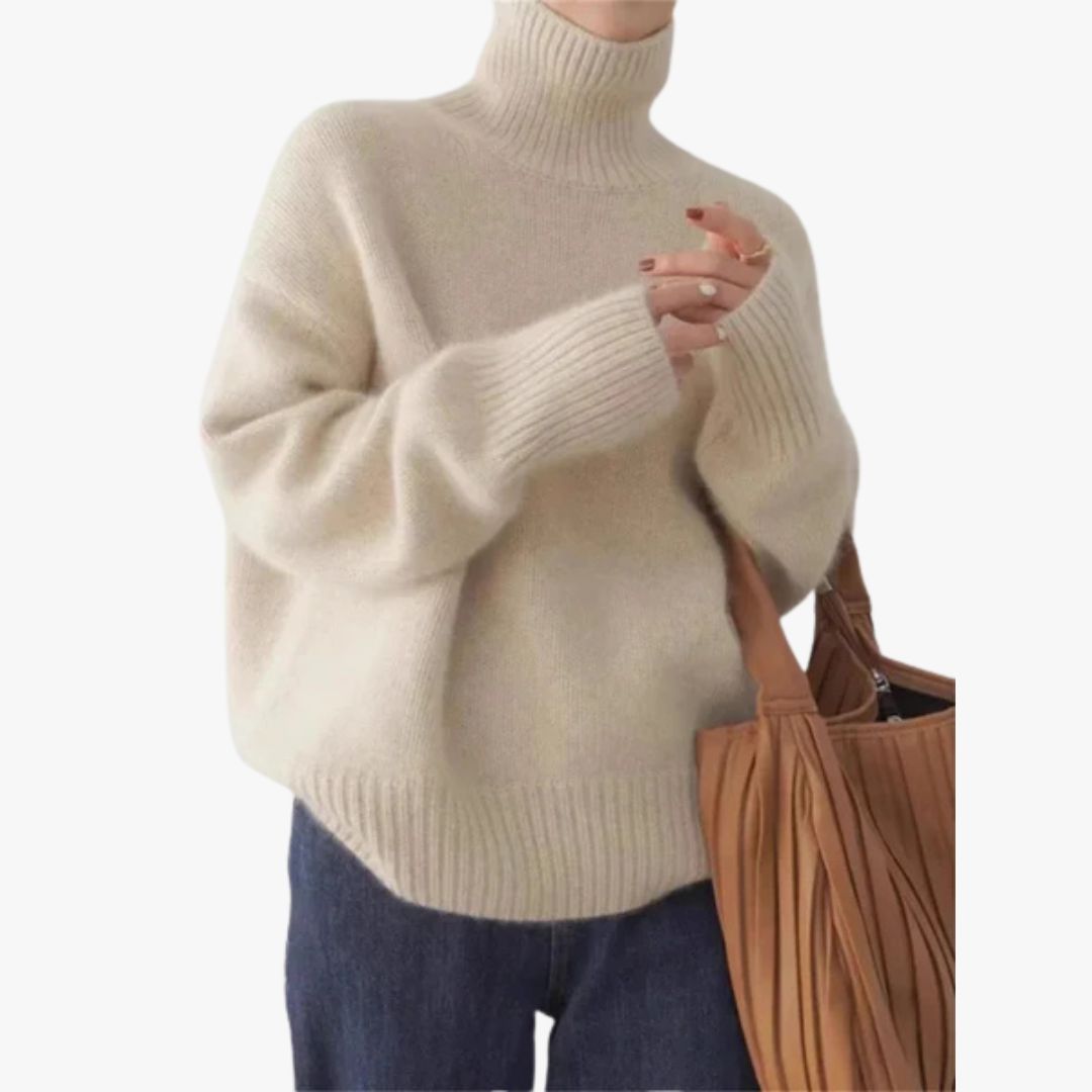 Miles & Luna Casual Soft Knitted Turtleneck Jumper for Women