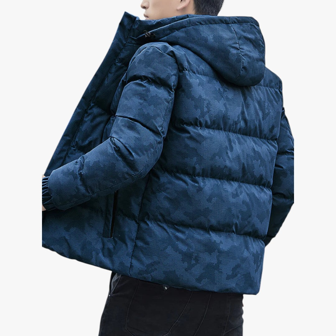 Miles & Luna Casual Zip-Up And Padded Hooded Jacket For Men