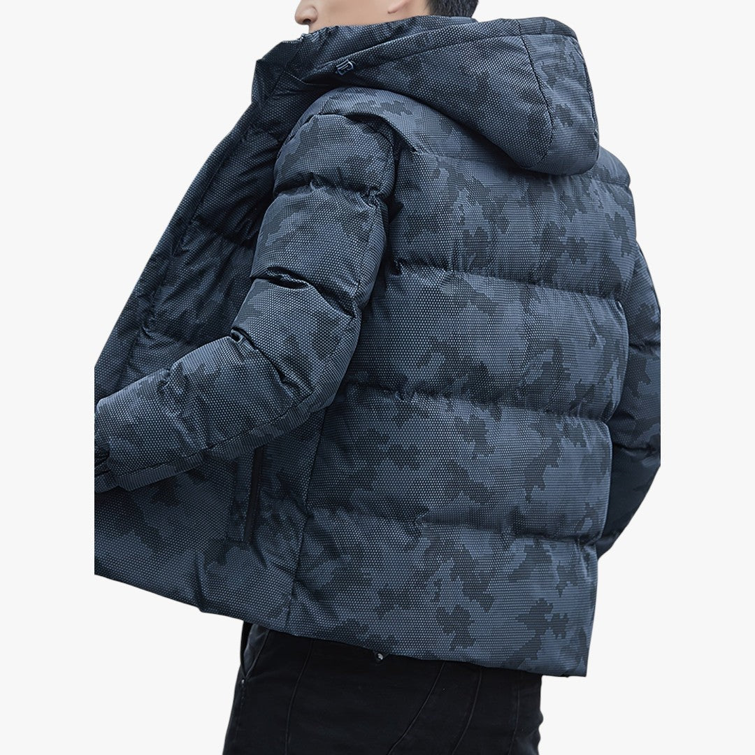 Miles & Luna Casual Zip-Up And Padded Hooded Jacket For Men