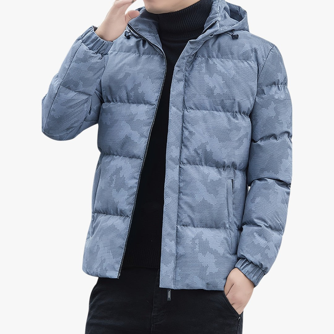 Miles & Luna Casual Zip-Up And Padded Hooded Jacket For Men
