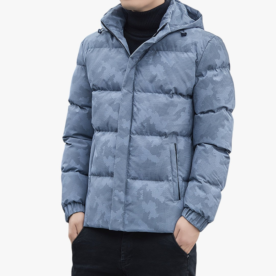 Miles & Luna Casual Zip-Up And Padded Hooded Jacket For Men