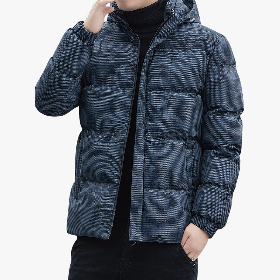 Miles & Luna Casual Zip-Up And Padded Hooded Jacket For Men