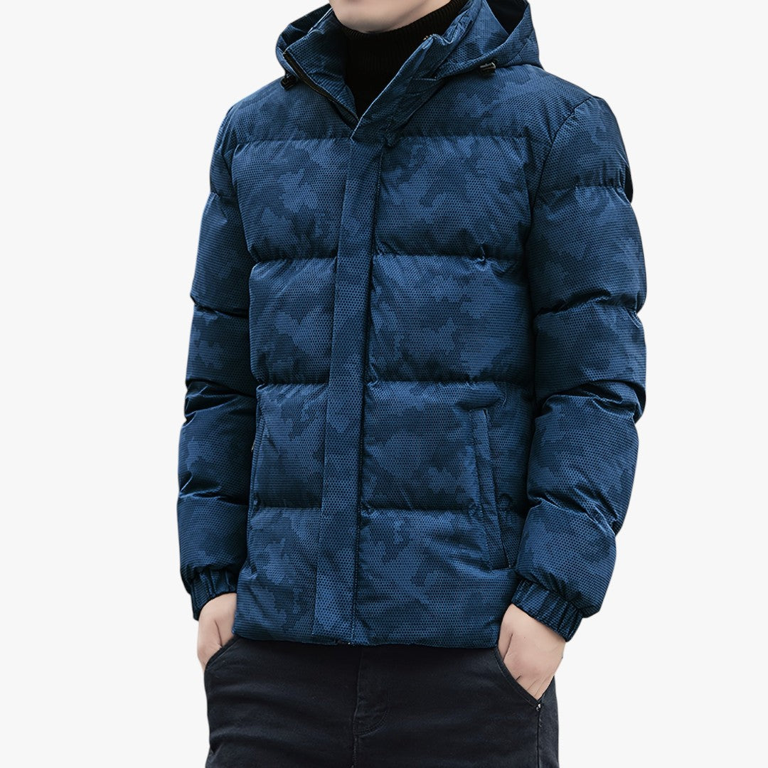 Miles & Luna Casual Zip-Up And Padded Hooded Jacket For Men