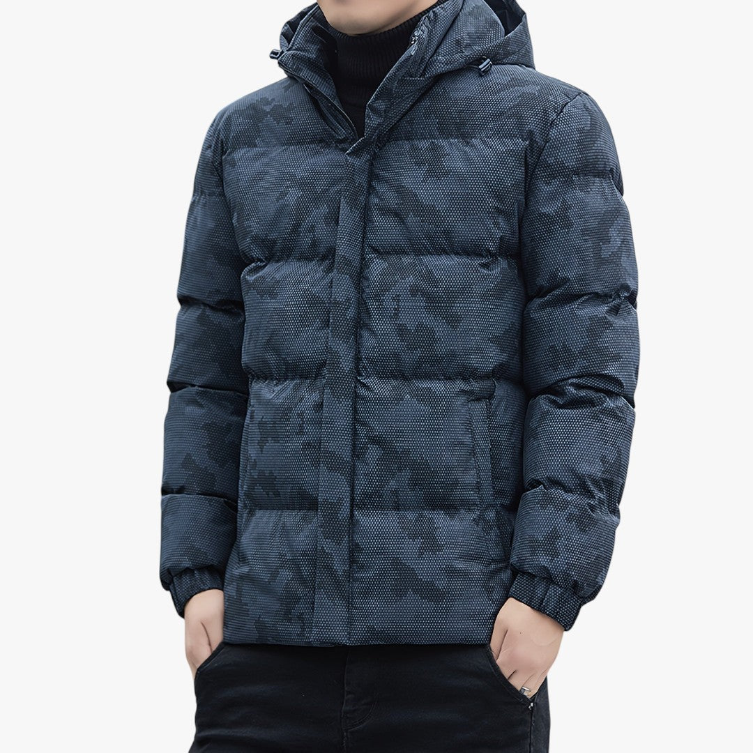 Miles & Luna Casual Zip-Up And Padded Hooded Jacket For Men