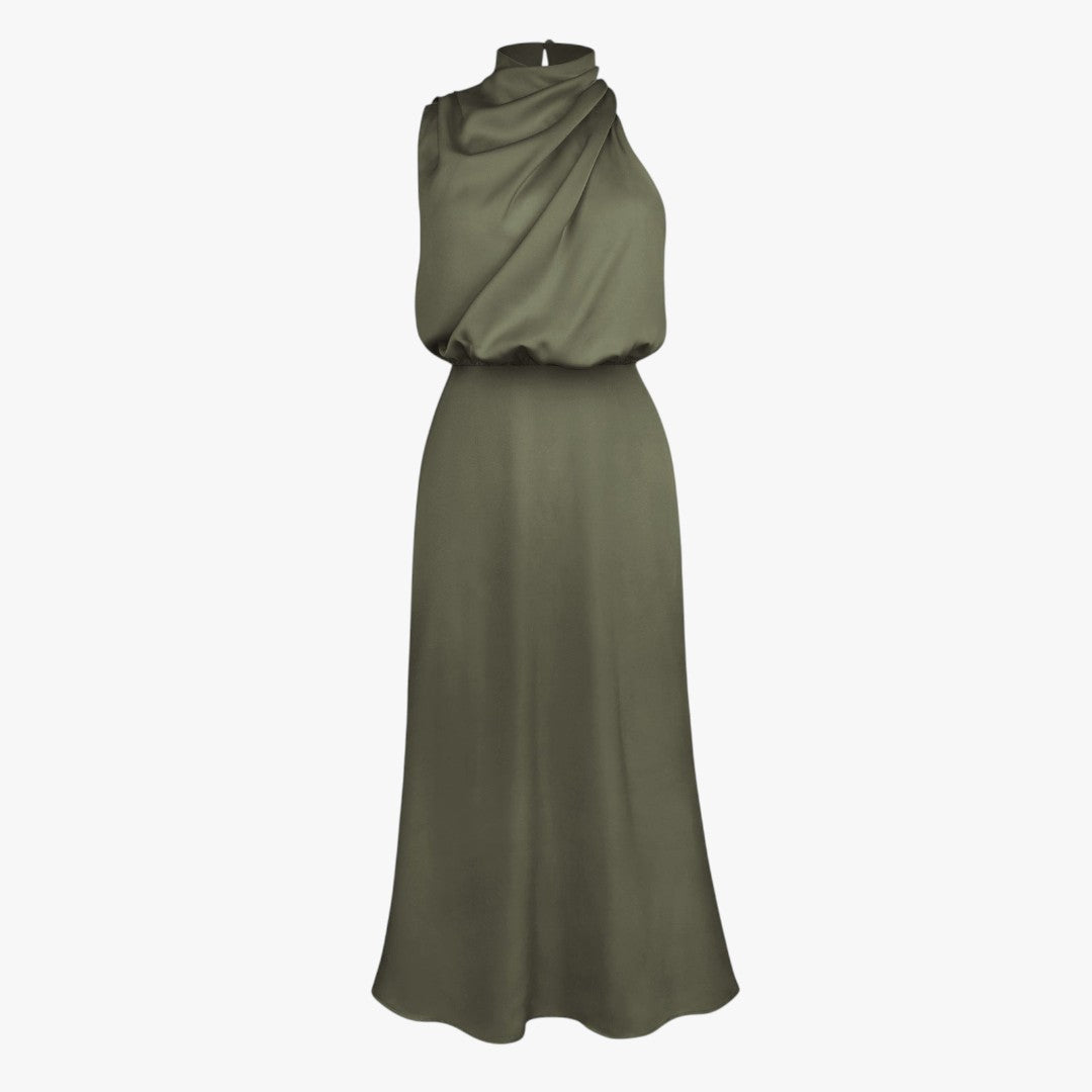 Miles & Luna Chic Satin Maxi Dress for Women