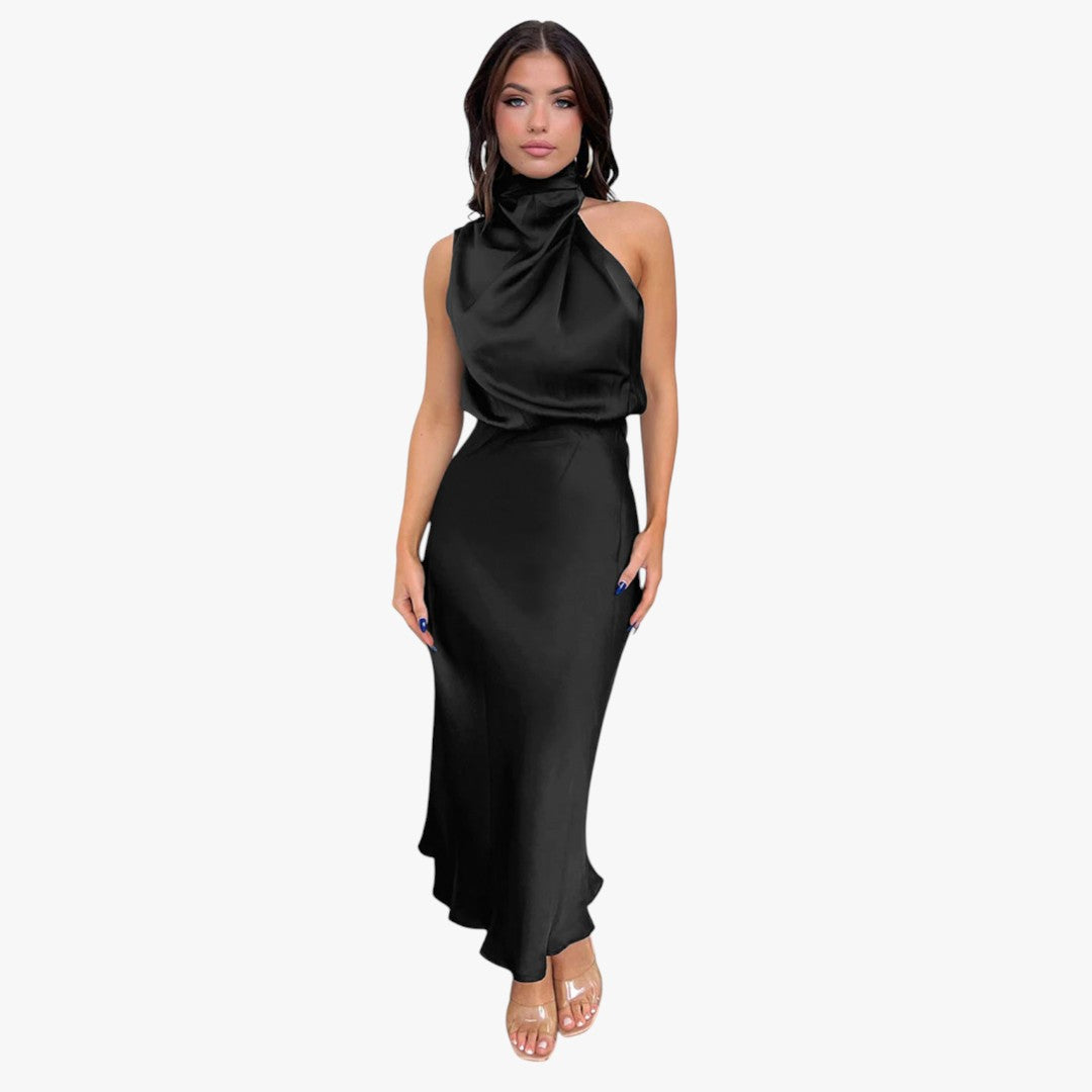 Miles & Luna Chic Satin Maxi Dress for Women