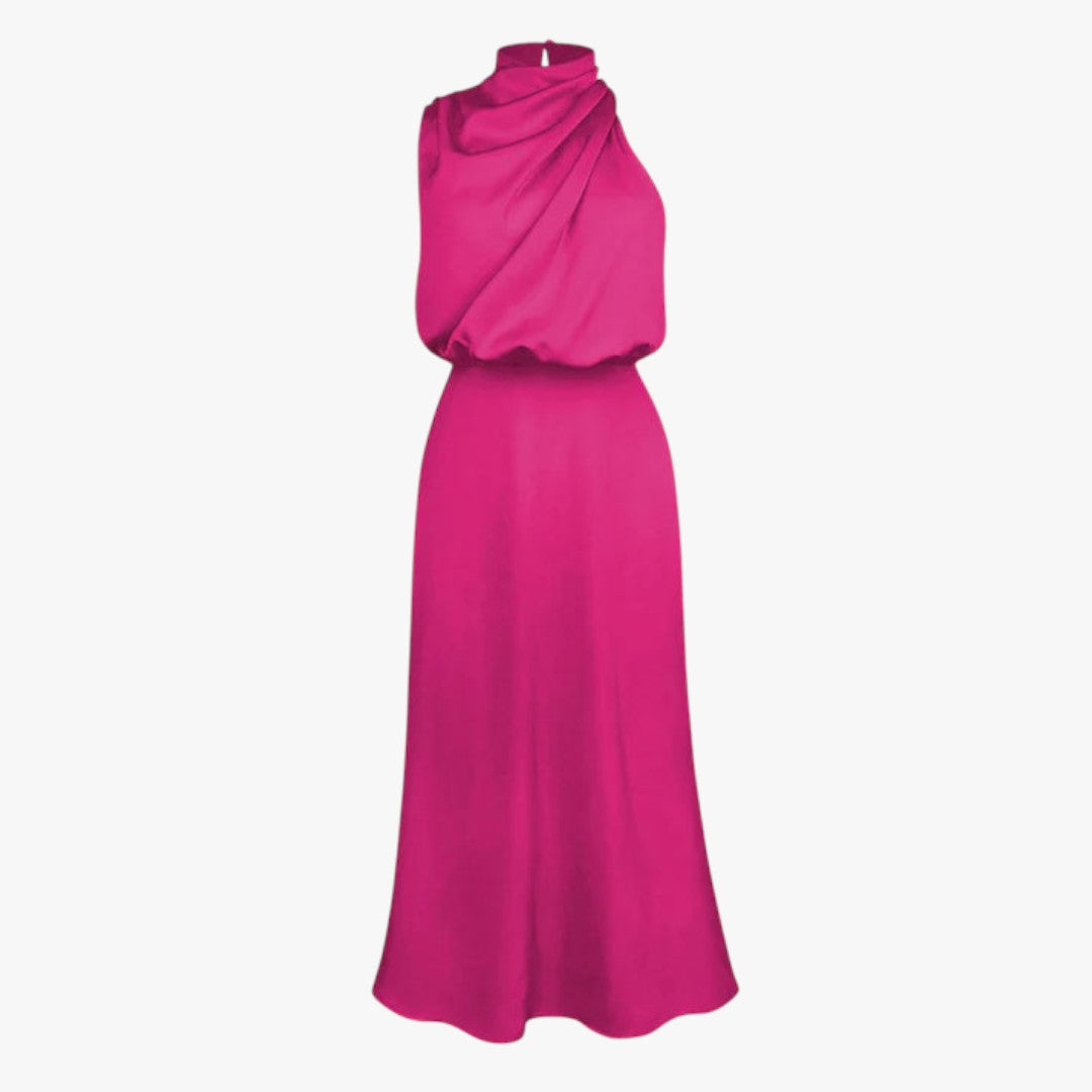 Miles & Luna Chic Satin Maxi Dress for Women
