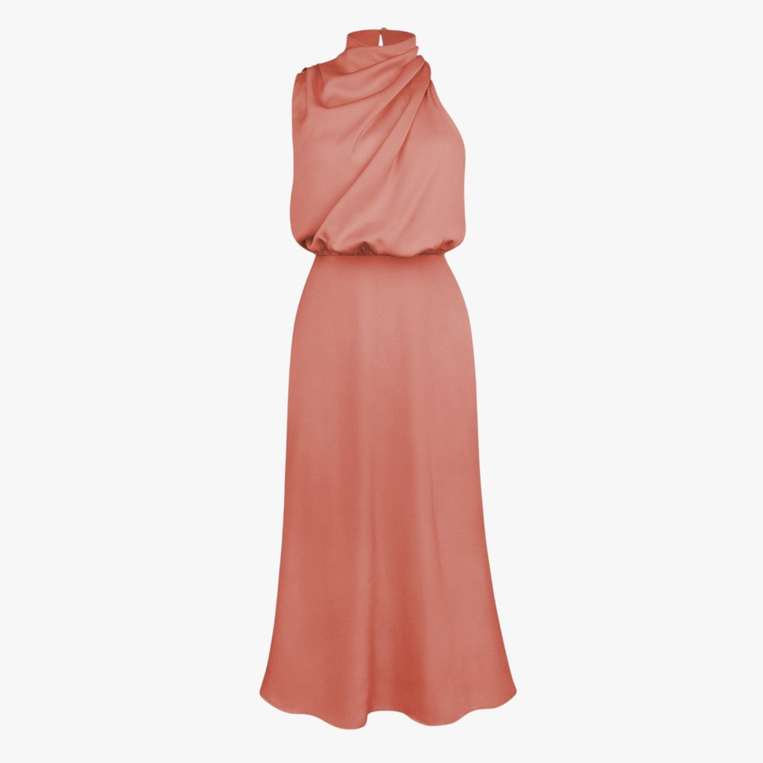Miles & Luna Chic Satin Maxi Dress for Women