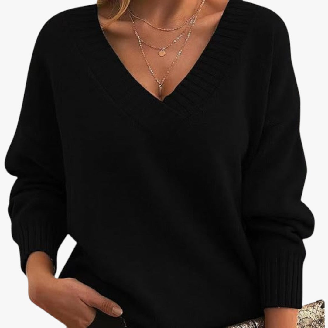 Miles & Luna Chic V-Neck Cashmere Sweater for Women