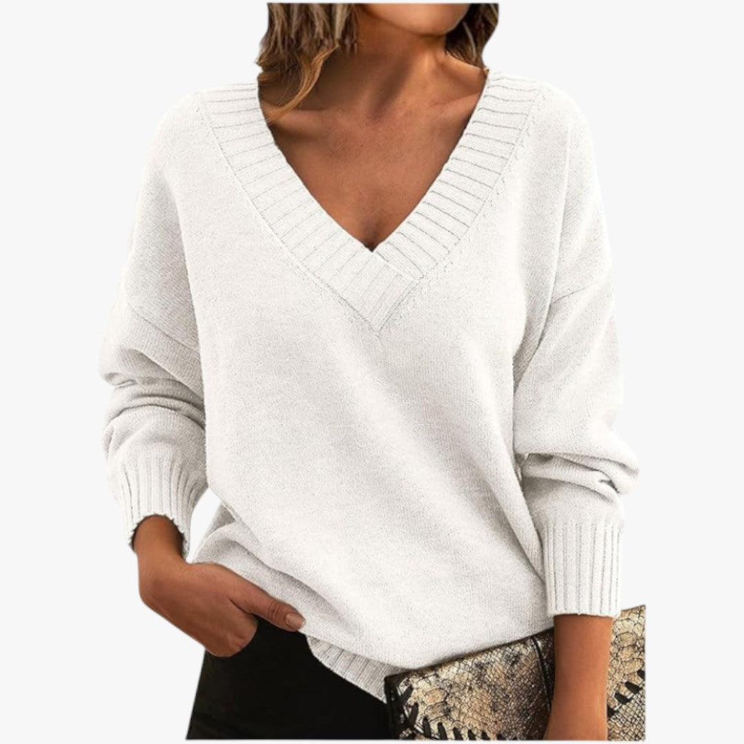 Miles & Luna Chic V-Neck Cashmere Sweater for Women