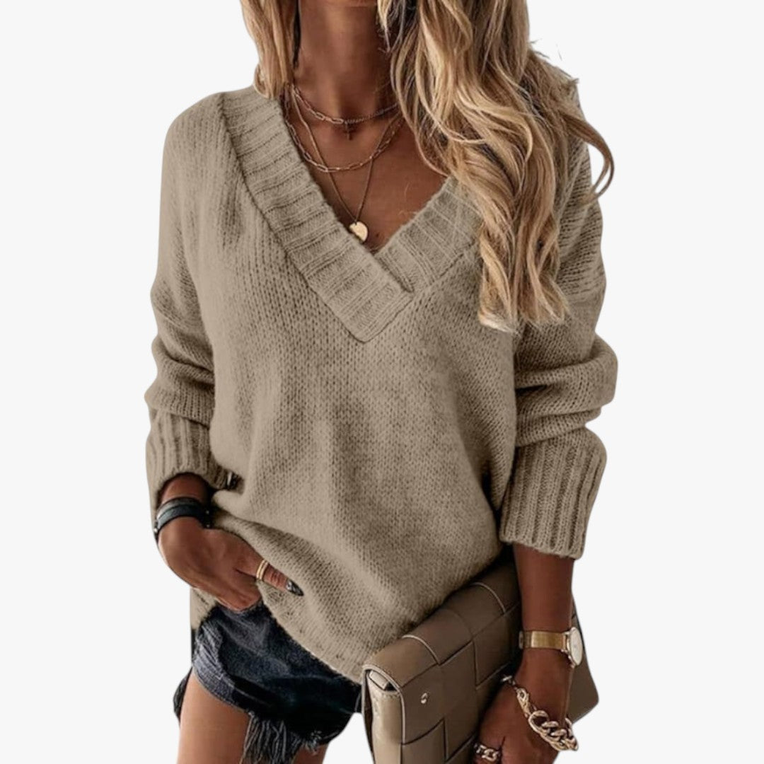 Miles & Luna Chic V-Neck Cashmere Sweater for Women